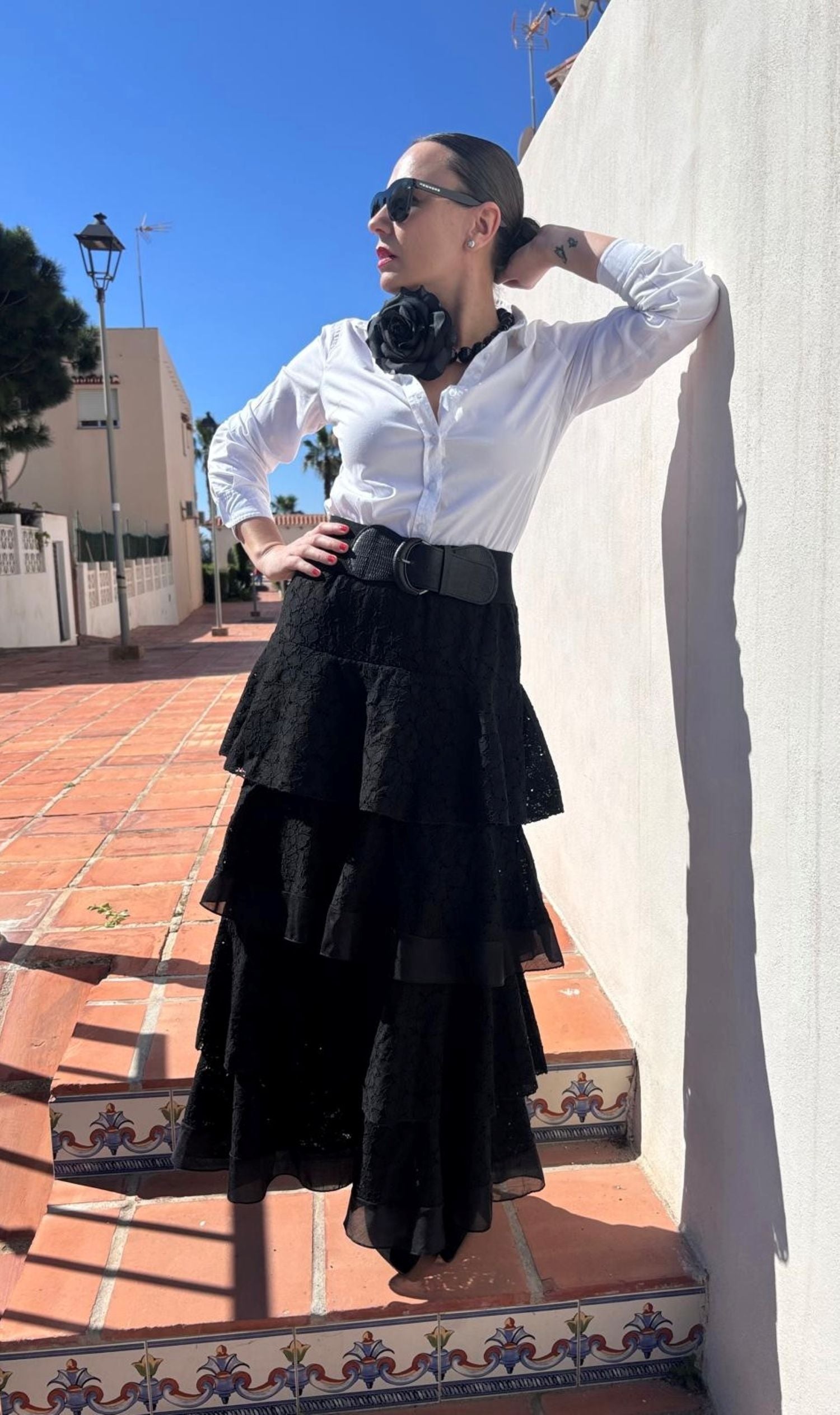 falda volantes mujer