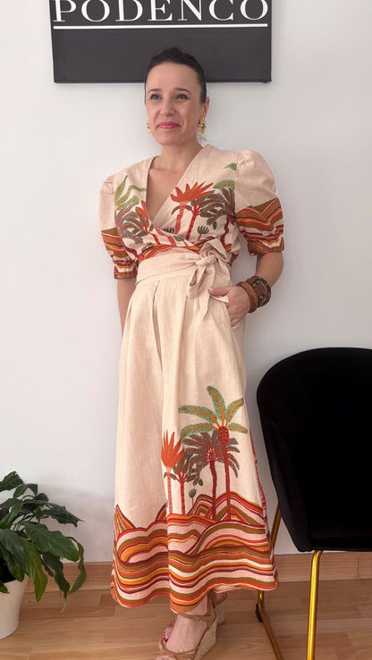 Pleated Sunset Dress